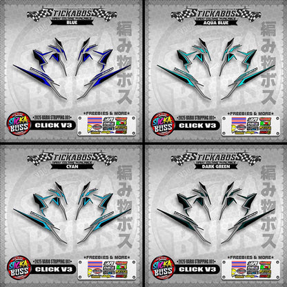 CLICK V3 STICKER DECALS ( 2025 VARIO STRIPPING 001 )【WITH FREEBIES】