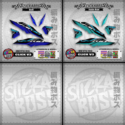 CLICK V3 MALAYSIAN CONCEPT STICKER DECALS ( NEW STYLE 2024 )【WITH FREEBIES】