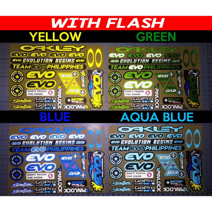EVO REFLECTORIZED HELMET VISOR STICKERS【DIFFERENT COLORS / THICKER QUALITY / HD PRINTOUT】