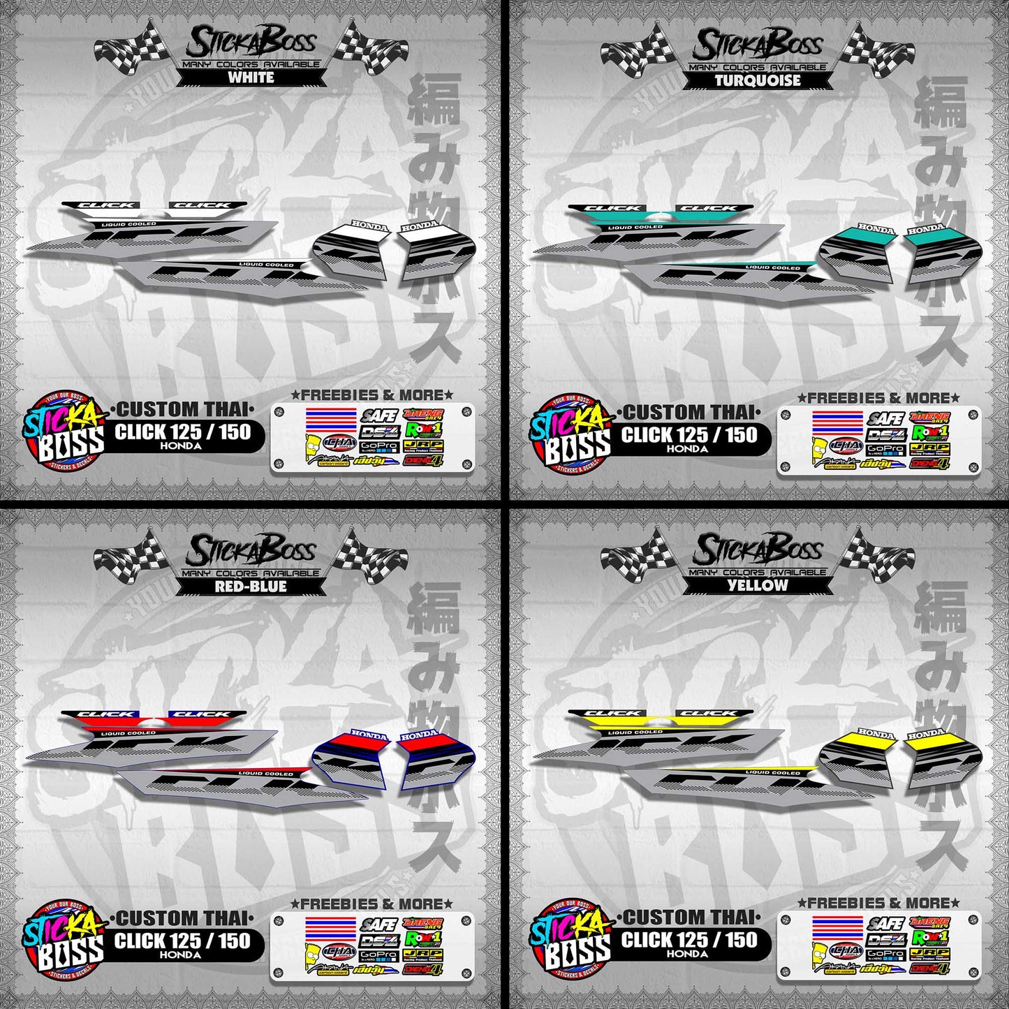 CLICK 125 / 150 DECALS ( CUSTOM THAI )【WITH FREEBIES】