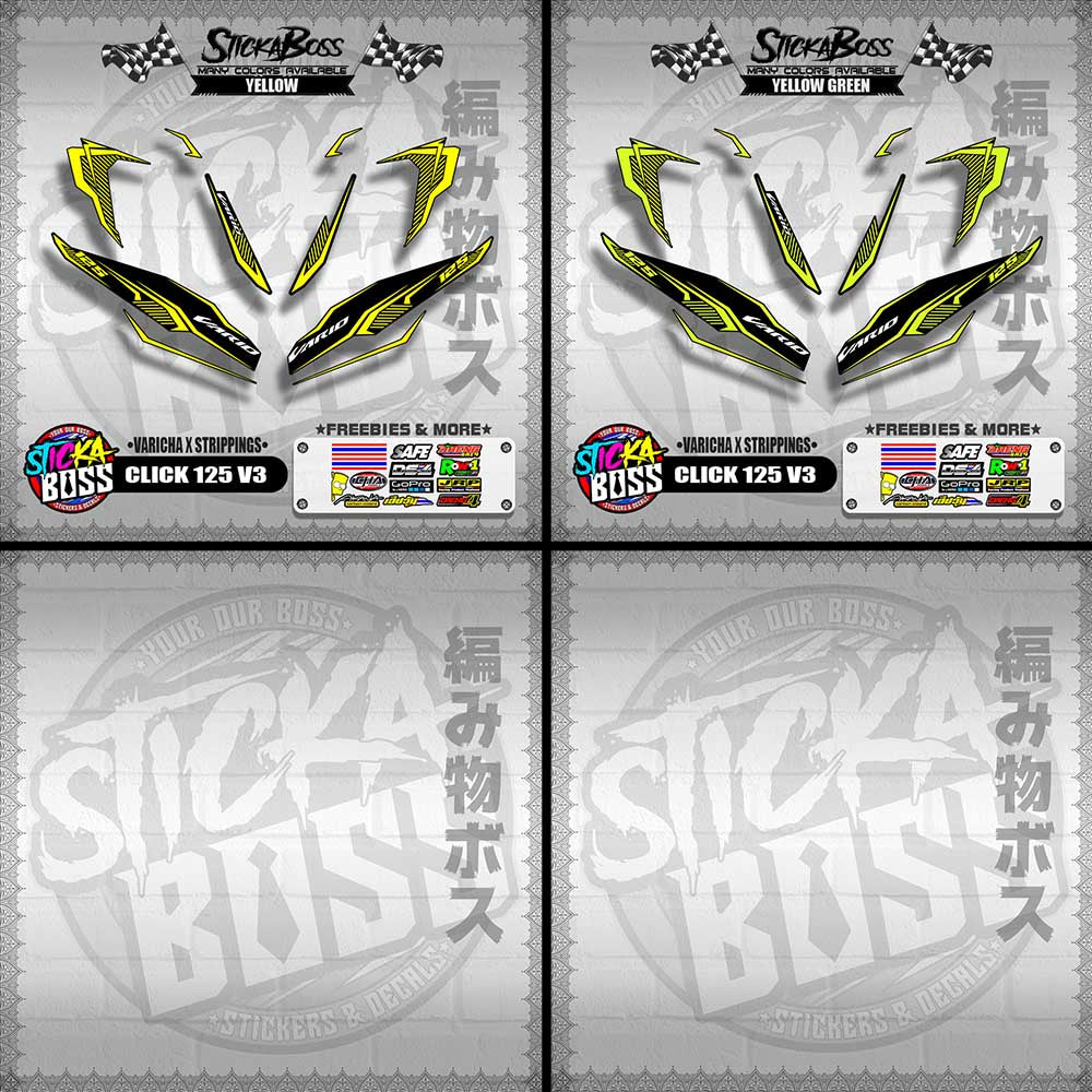 CLICK 125 V3 DECALS ( VARICHA X STRIPPINGS )【WITH FREEBIES】