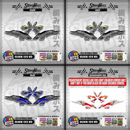 CLICK 125 V3 DECALS ( 2023 HOTWHEELS VARIO )【WITH FREEBIES】