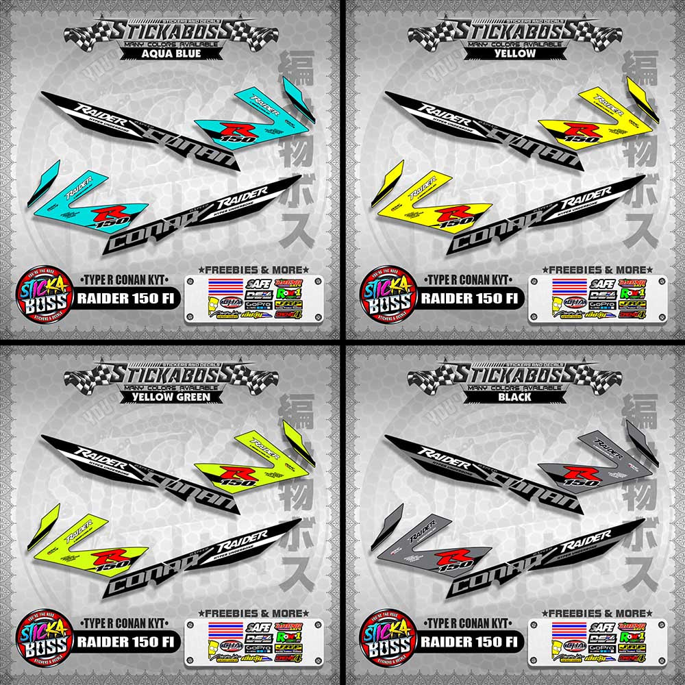 RAIDER 150 FI DECALS ( TYPE R CONAN KYT ) 【WITH FREEBIES】