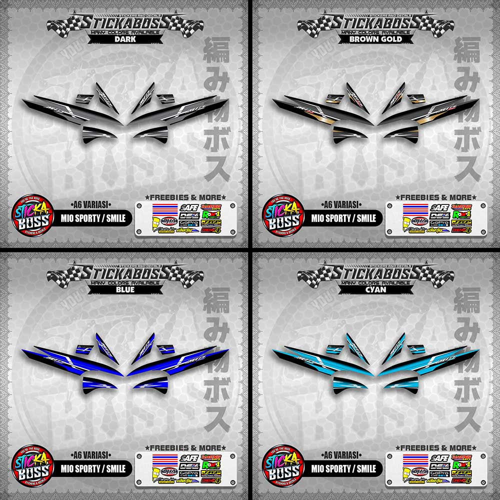 MIO SPORTY / SMILE INDO STICKER DECALS ( A6 VARIASI )【WITH FREEBIES】