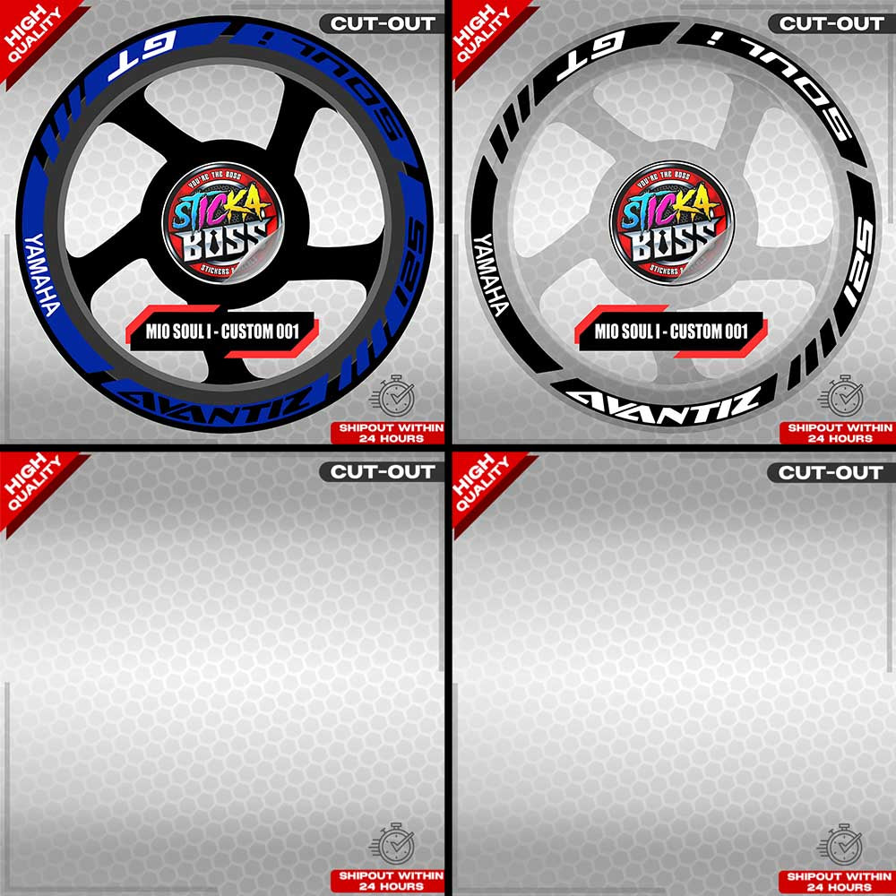 MIO SOUL I 125 MAGS STICKER SET  ( 2 MAGS ) - CUSTOM 001 | VINYL WATERPROOF CUT-OUT DECALS