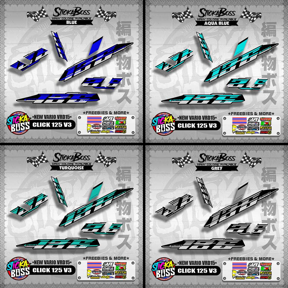 CLICK 125 V3 DECALS ( NEW VARIO VRD15 )[ PREMIUM GLOSSY LAMINATED ]【WITH FREEBIES】