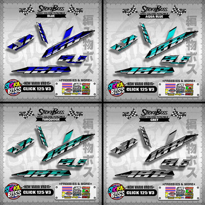 CLICK 125 V3 DECALS ( NEW VARIO VRD15 )[ PREMIUM GLOSSY LAMINATED ]【WITH FREEBIES】