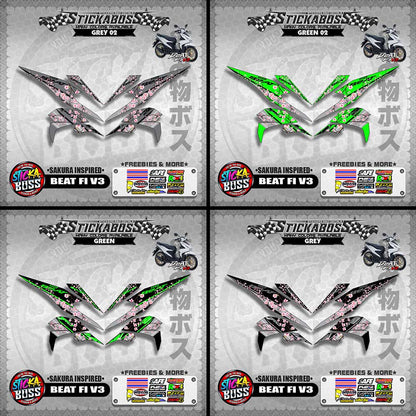 BEAT V3 STICKER DECALS ( SAKURA INSPIRED )【WITH FREEBIES】