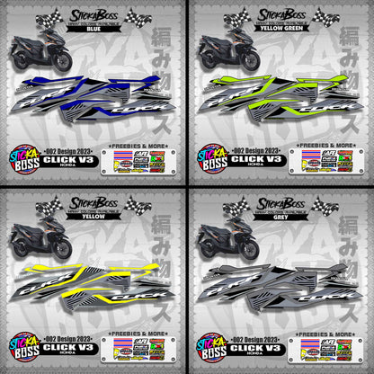 CLICK 125 / 150 V3 DECALS ( 002 DESIGN 2023 )【WITH FREEBIES】