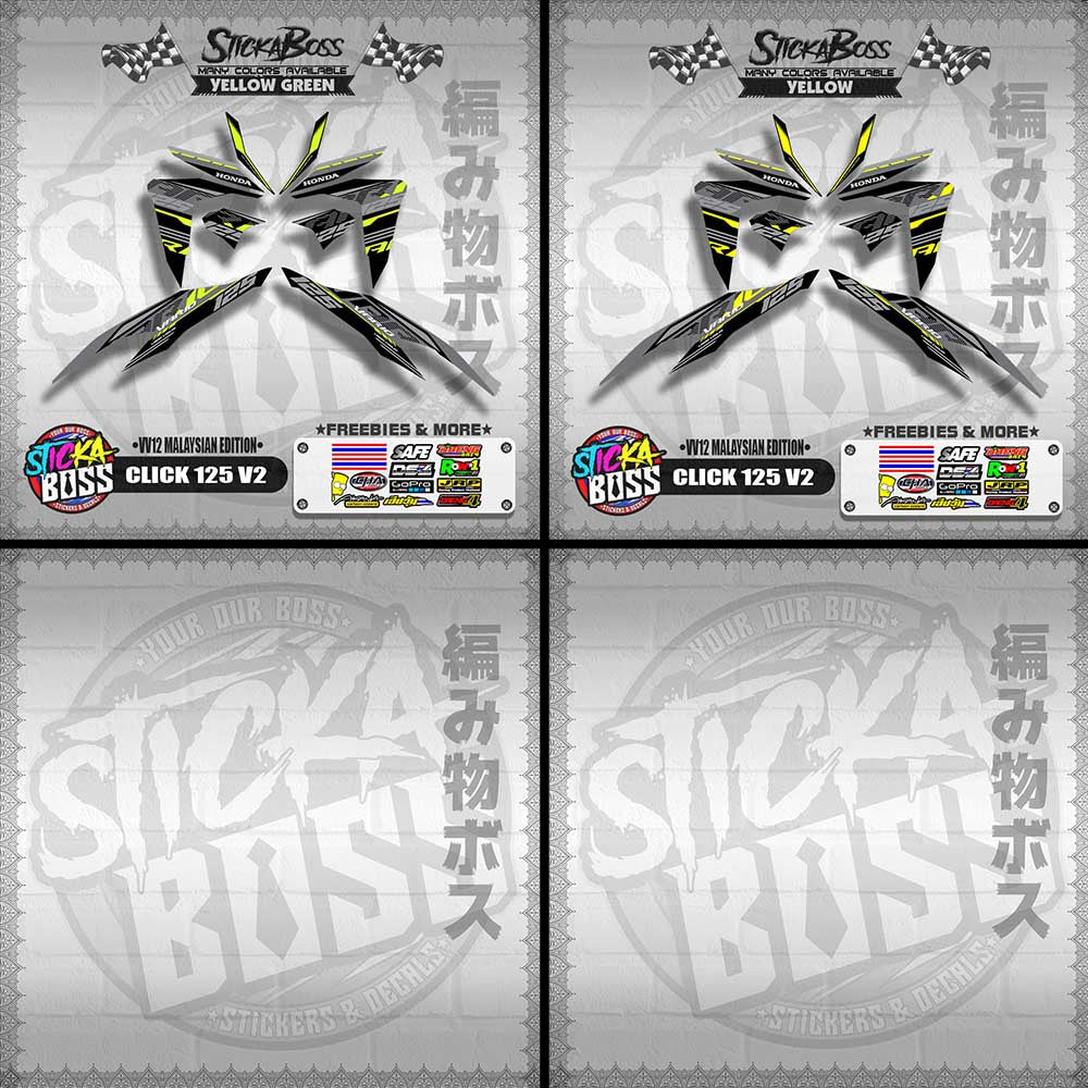 CLICK 125 V2 DECALS ( VV12 MALAYSIAN EDITION ) 【WITH FREEBIES】