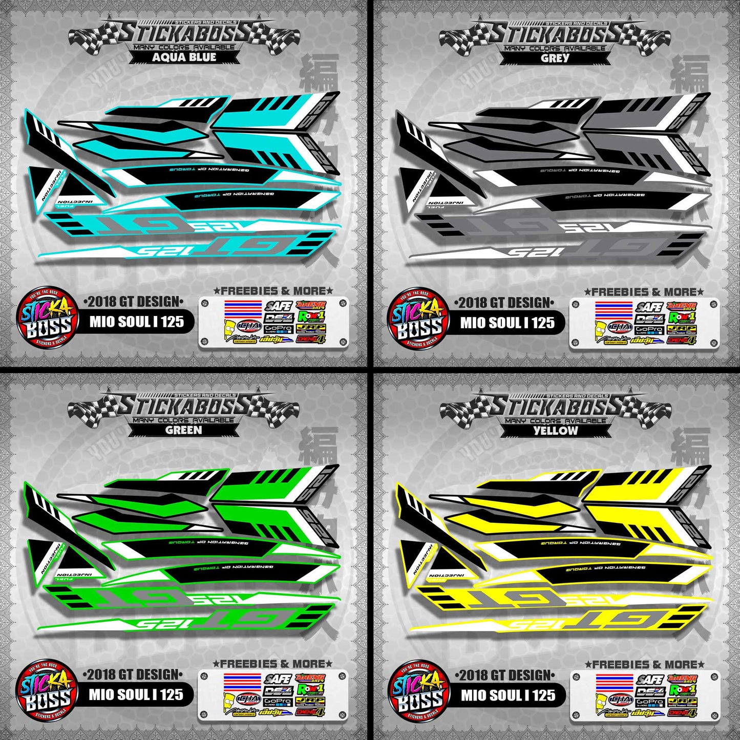 MIO SOUL i 125 DECALS ( 2018 GT DESIGN ) 【WITH FREEBIES】