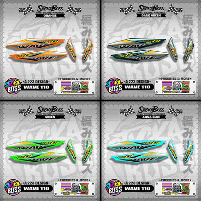 WAVE 110 DECALS ( A 223 DESIGN )【WITH FREEBIES】