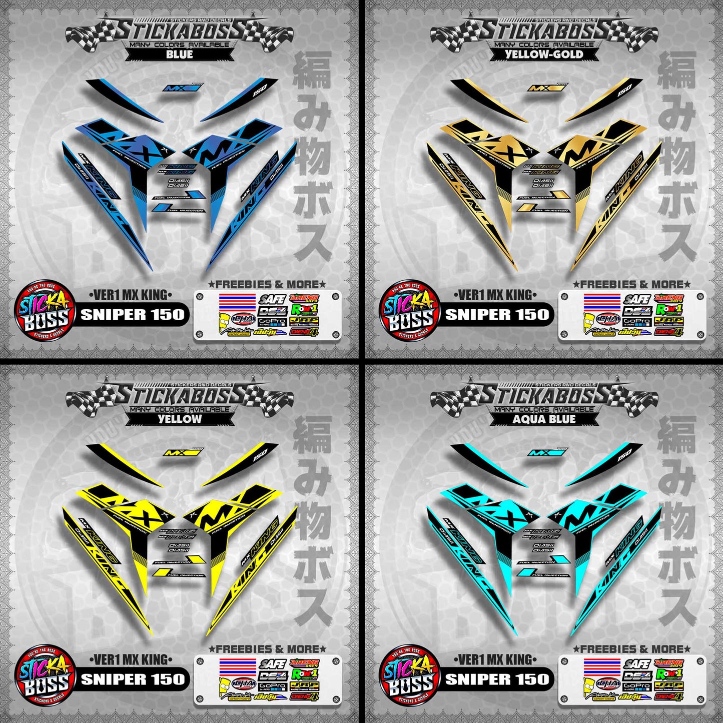 SNIPER 150 DECALS ( VER1 MX KING )【WITH FREEBIES】MALAYSIAN CONCEPT/Y15ZR/EXCITER 150
