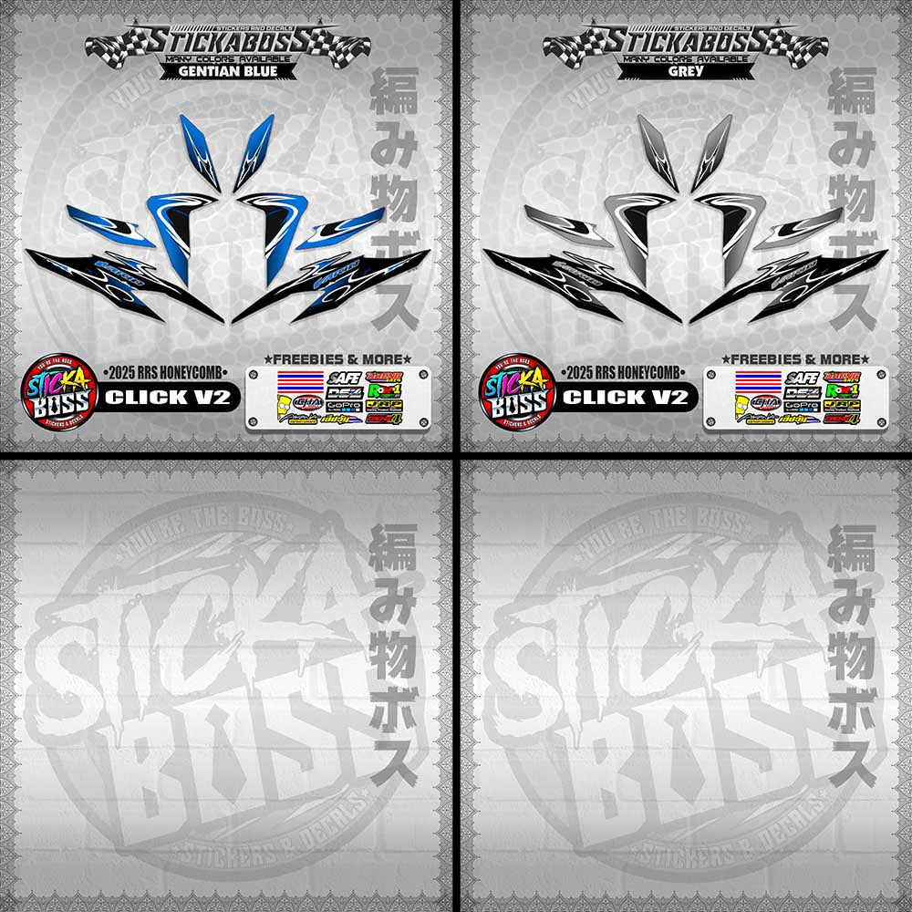 CLICK V2 INDO STICKER DECALS ( 2025 RRS HONEYCOMB )【WITH FREEBIES】