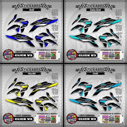 CLICK V3 STICKER DECALS ( 2025 CARRERA )【WITH FREEBIES】