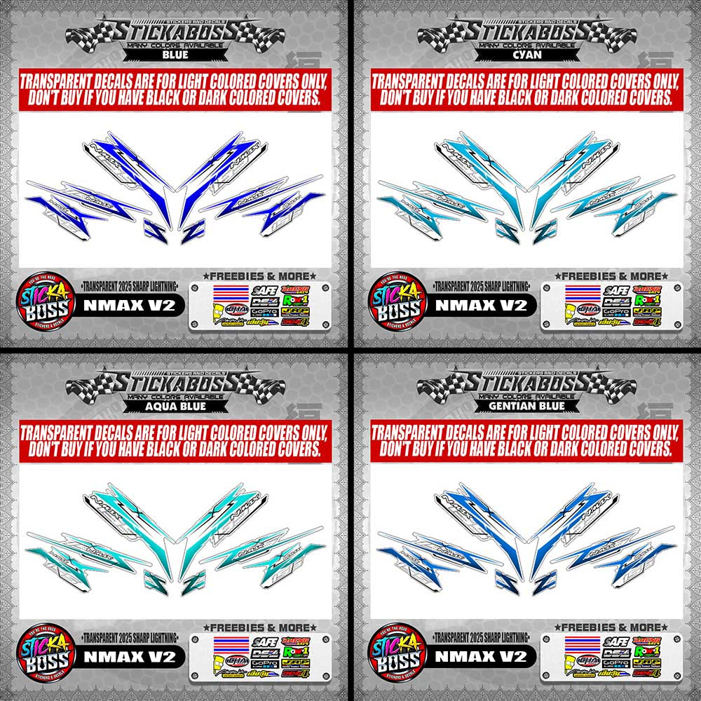 NMAX V2 INDO STICKER DECALS ( TRANSPARENT 2025 SHARP LIGHTNING )【WITH FREEBIES】