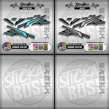 AEROX 155 V2 DECALS ( 2024 NVX THAI CUSTOM )【WITH FREEBIES】