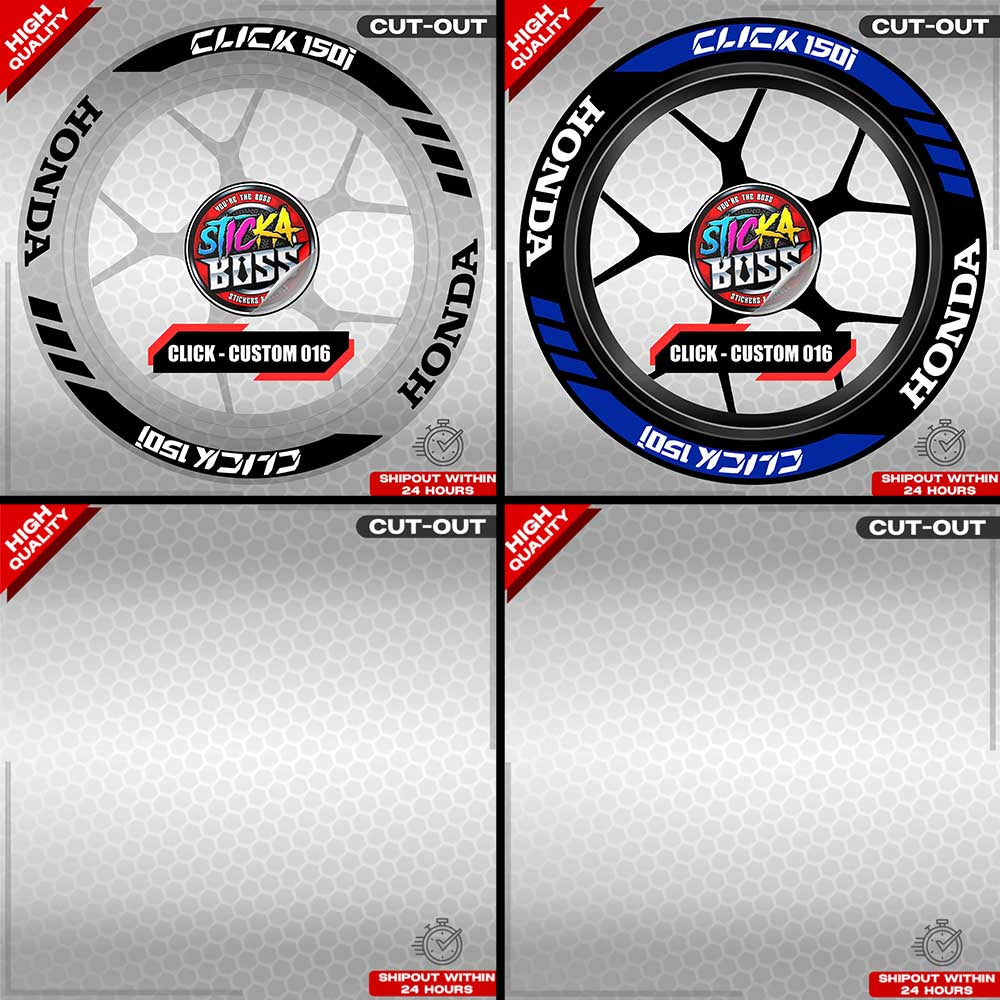 CLICK 150 MAG STICKER SET ( 2 MAGS ) - CUSTOM 016 | VINYL WATERPROOF CUT-OUT DECALS