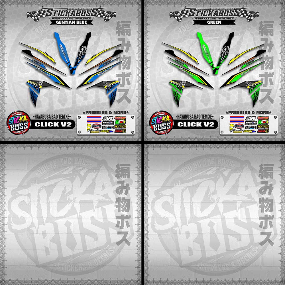 CLICK V2 INDO STICKER DECALS ( HAYABUSA BAO TEM XE )【WITH FREEBIES】