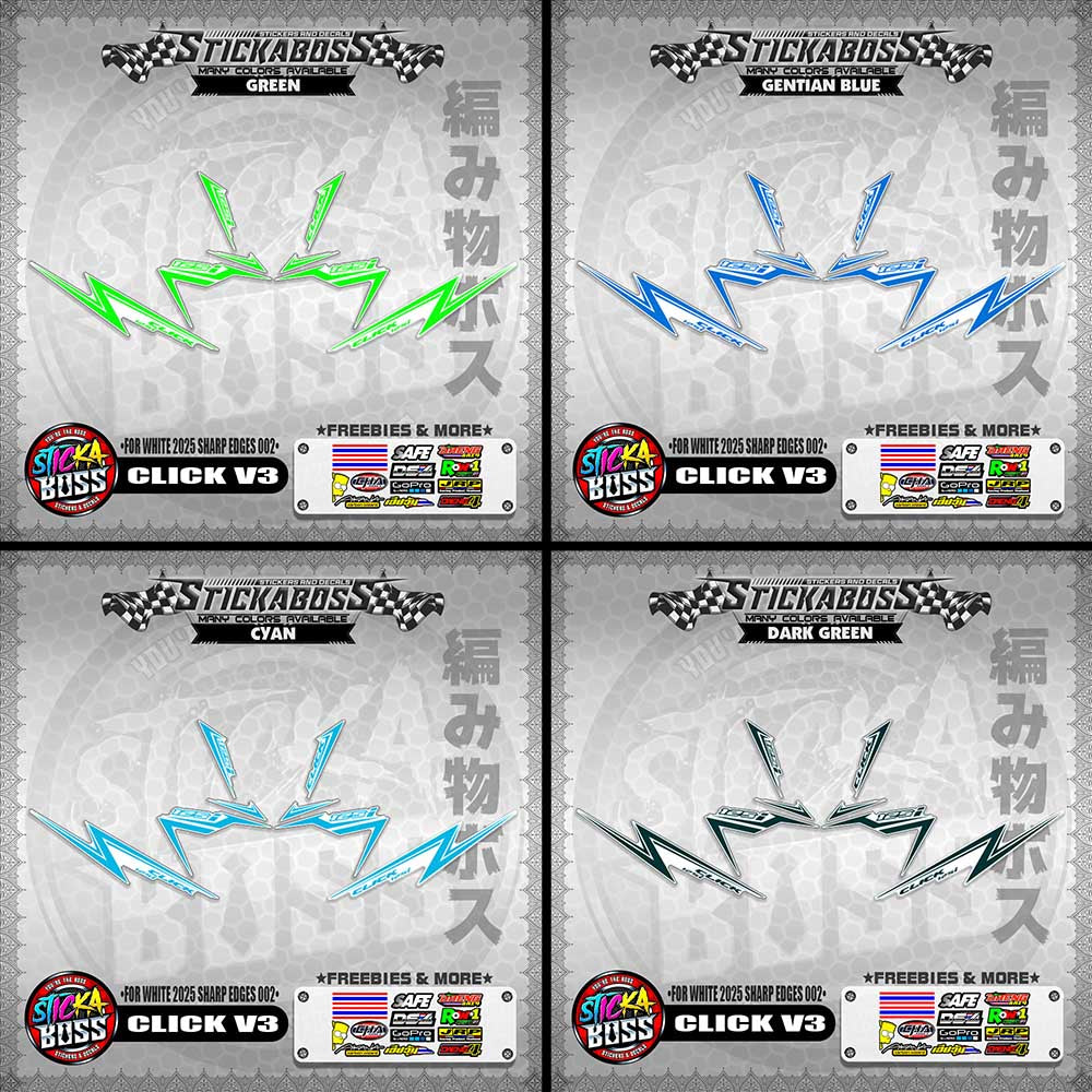 CLICK V3 INDO STICKER DECALS ( FOR WHITE 2025 SHARP EDGES 002 )【WITH FREEBIES】