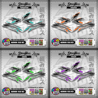 AEROX 155 V2 DECALS ( NVX CUSTOM ROBTEK )【WITH FREEBIES】