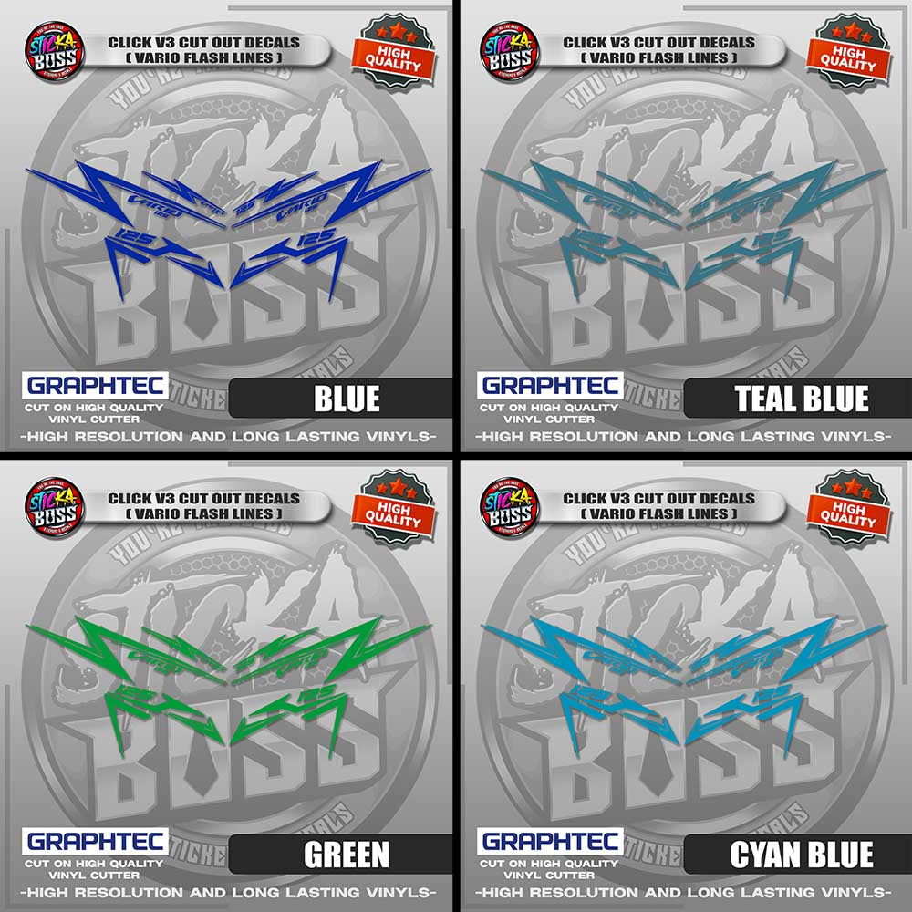 CLICK V3 CUT OUT DECALS ( VARIO FLASH LINES ) | VINYL WATERPROOF CUT-OUT STICKER DECALS