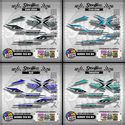 AEROX 155 V2 DECALS ( 2023 LATEST ABS VERSION ) [ PREMIUM GLOSSY LAMINATED ]【WITH FREEBIES】