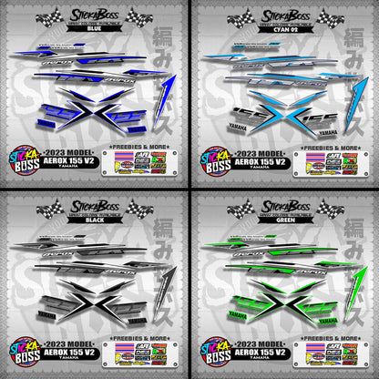 AEROX 155 V2 2023 STOCK DECALS ( 2023 MODEL )【WITH FREEBIES】
