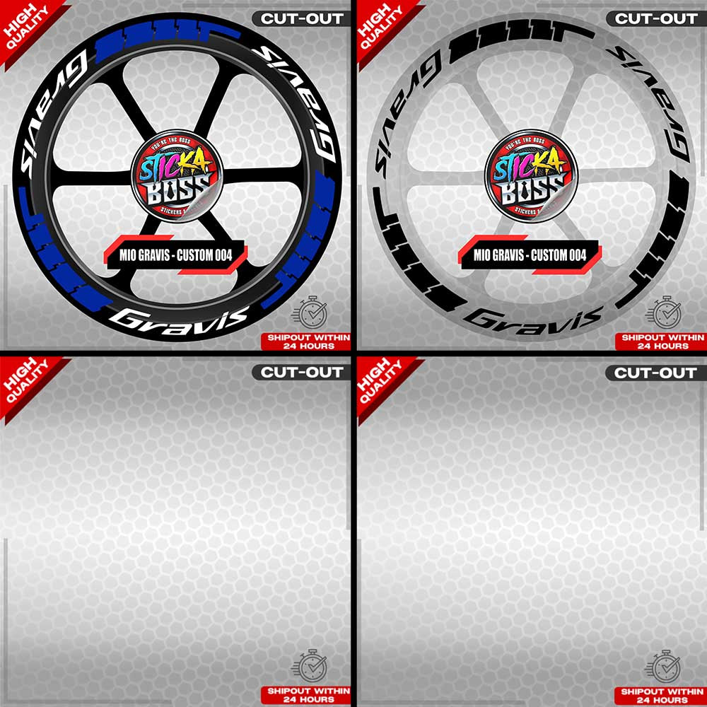MIO GRAVIS MAG STICKER SET ( 2 MAGS ) - CUSTOM 004 | VINYL WATERPROOF CUT-OUT DECALS