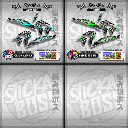 CLICK 125 V3 THAILAND DECALS ( THUNDER THAI VARIO )【WITH FREEBIES】