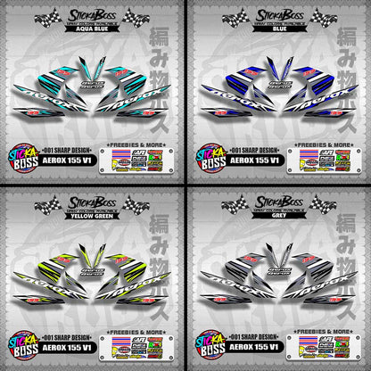 AEROX 155 V1 DECALS ( 001 SHARP DESIGN )【WITH FREEBIES】