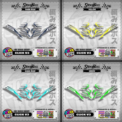 CLICK V3 DECALS ( MC VARIO SHARP ) [ PREMIUM GLOSSY LAMINATED ]【WITH FREEBIES】