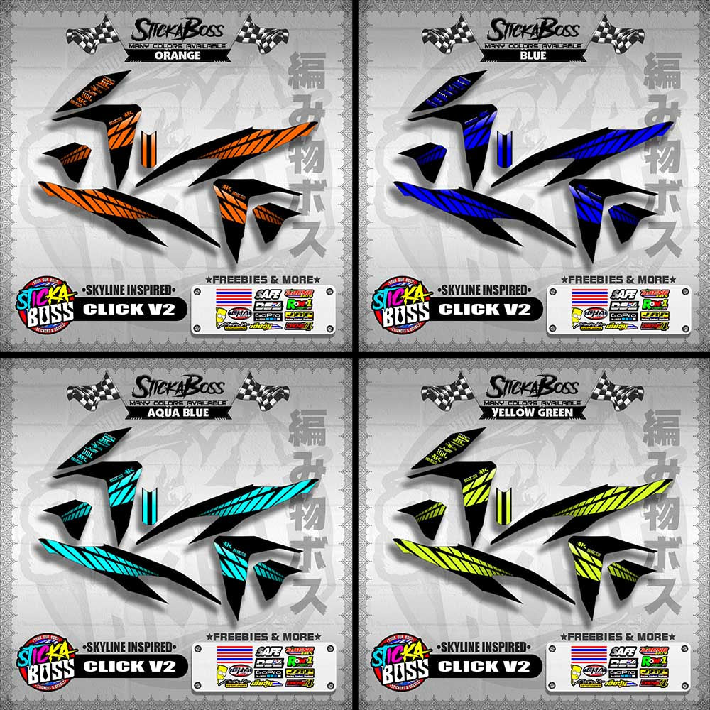 CLICK V2 DECALS ( SKYLINE INSPIRED )【WITH FREEBIES】