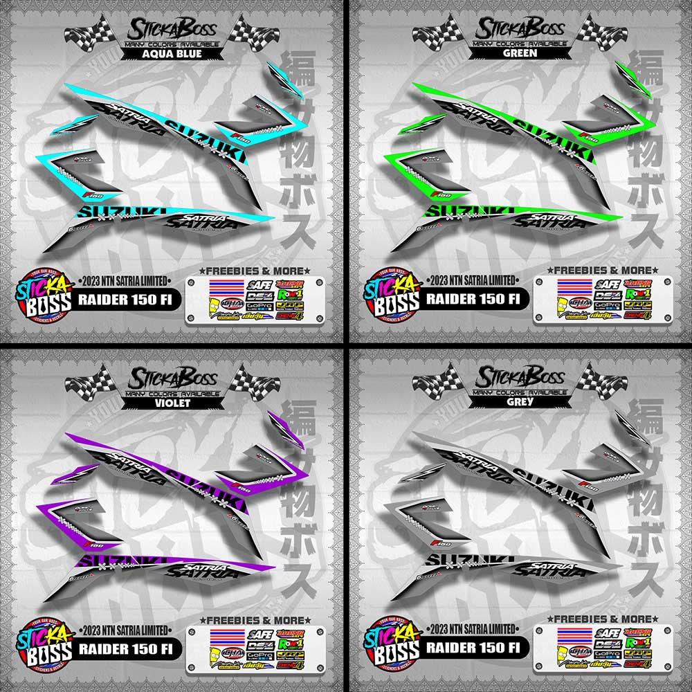 RAIDER 150 FI DECALS ( 2023 NTN SATRIA LIMITED )【WITH FREEBIES】