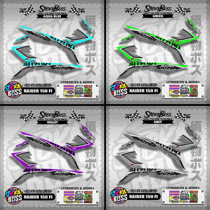 RAIDER 150 FI DECALS ( 2023 NTN SATRIA LIMITED )【WITH FREEBIES】