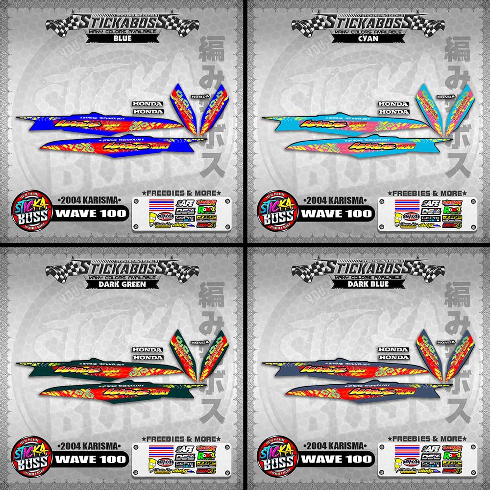 WAVE 100 STICKER DECALS ( 2004 KARISMA )【WITH FREEBIES】