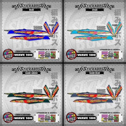 WAVE 100 STICKER DECALS ( 2004 KARISMA )【WITH FREEBIES】