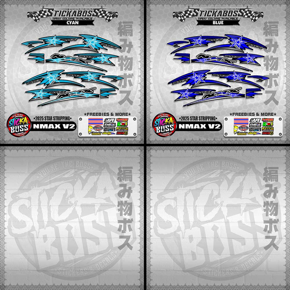NMAX V2 STICKER DECALS ( 2025 STAR STRIPPING )【WITH FREEBIES】