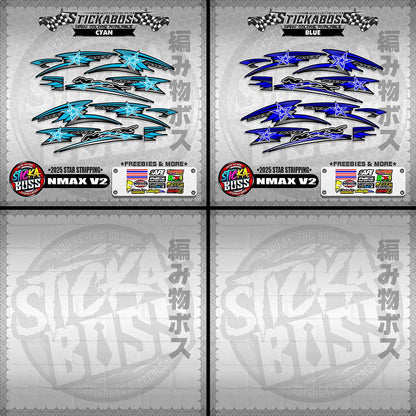 NMAX V2 STICKER DECALS ( 2025 STAR STRIPPING )【WITH FREEBIES】