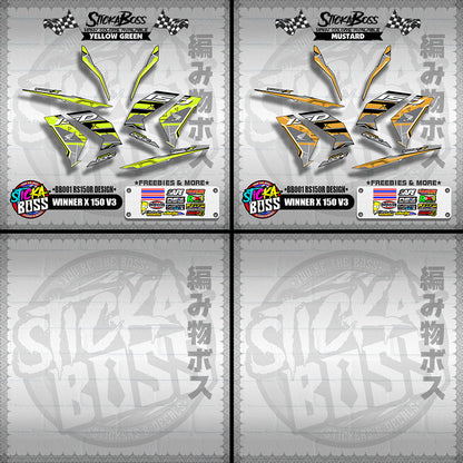 WINNER X 150 V3 DECALS ( BB001 RS150R DESIGN )【WITH FREEBIES】