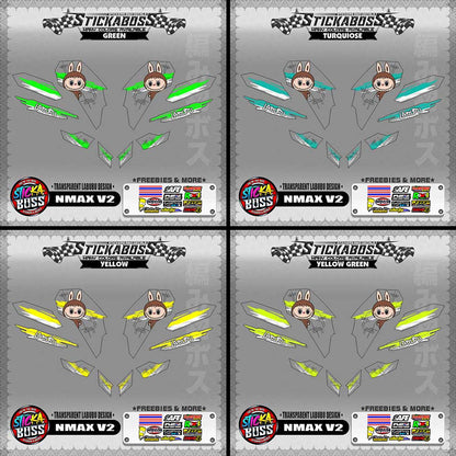 【PREMIUM UV PRINT】TRANSPARENT NMAX V2 STICKER DECALS ( LABUBU DESIGN )【WITH FREEBIES】