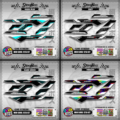 MIO SOUL 125i GT DECALS ( LINE STREAK )【WITH FREEBIES】