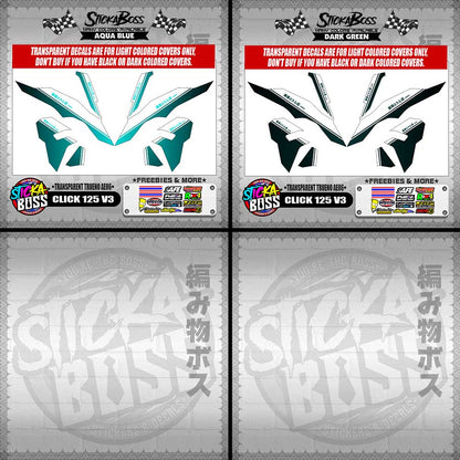CLICK 125 V3 DECALS ( TRANSPARENT TRUENO AE86 )【WITH FREEBIES】