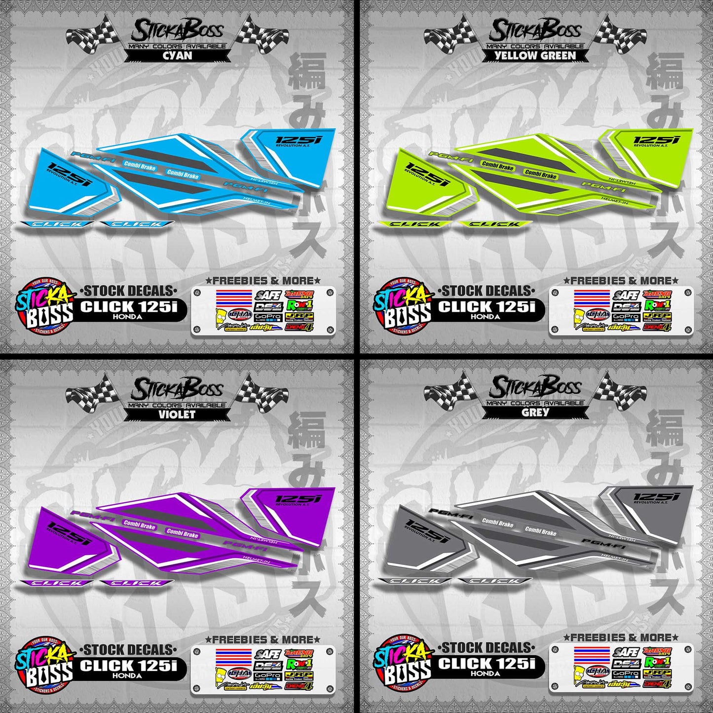 CLICK 125i V1 ( STOCK DECALS ) 【WITH FREEBIES】