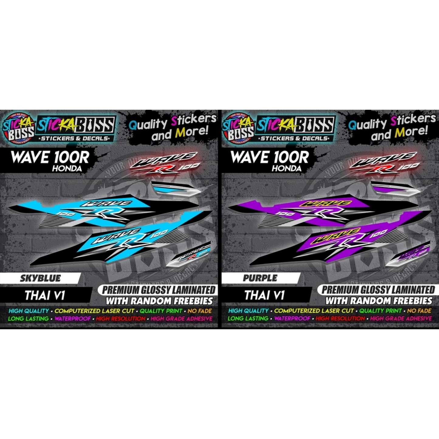 HONDA WAVE 100 R (THAI V1) [STOCK DECALS]【PREMIUM GLOSSY LAMINATED】