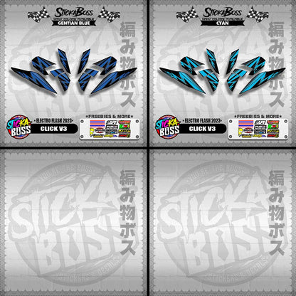 CLICK V3 DECALS ( ELECTRO FLASH 2023 ) [ PREMIUM GLOSSY LAMINATED ]【WITH FREEBIES】