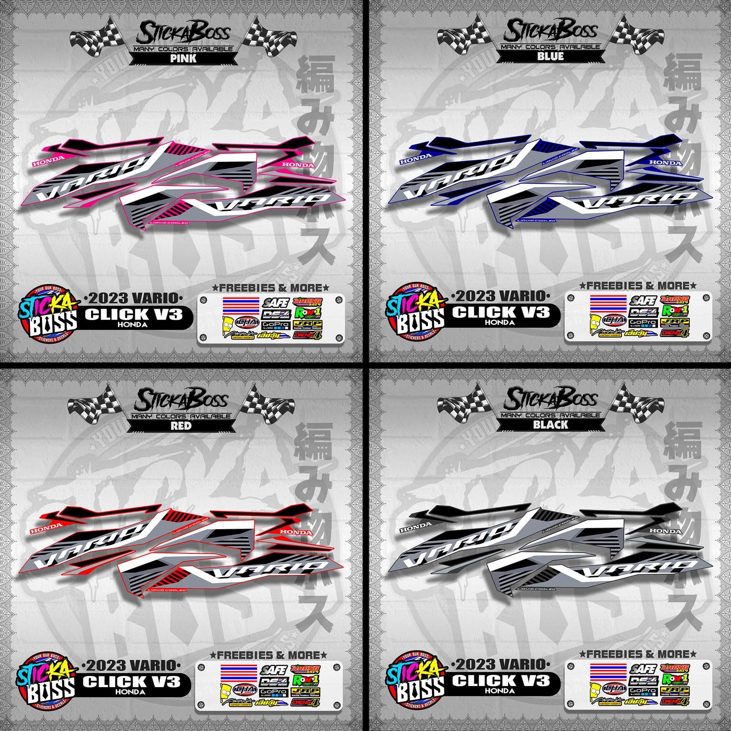 CLICK V3 STOCK DECALS ( 2023 VARIO )【WITH FREEBIES】