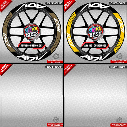 ADV 160 MAG STICKER SET ( 2 MAGS ) - CUSTOM 007 | VINYL WATERPROOF CUT-OUT DECALS