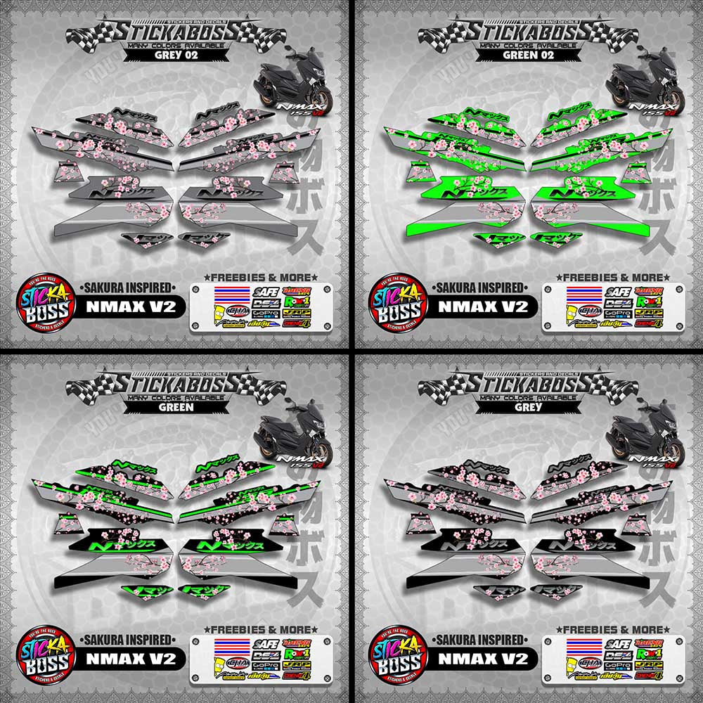 NMAX V2 STICKER DECALS ( SAKURA INSPIRED )【WITH FREEBIES】