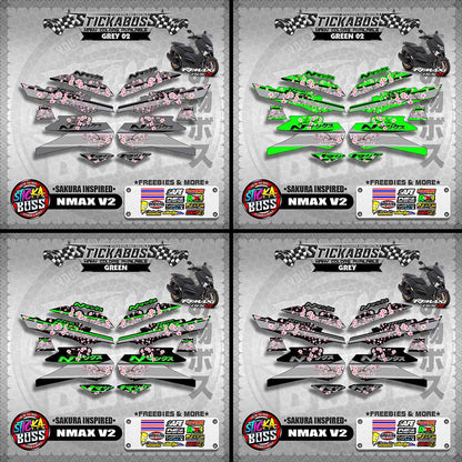 NMAX V2 STICKER DECALS ( SAKURA INSPIRED )【WITH FREEBIES】